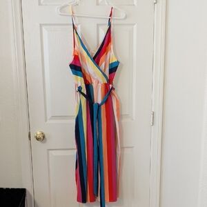 Womens Multicolor Striped Dress